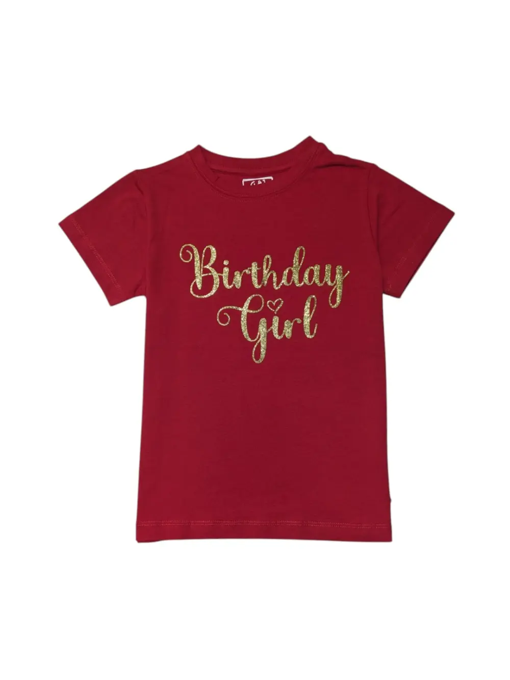 Gini And Jony Girls Red Typographic Print Cotton Knits Top Half Sleeves 9-10 Years