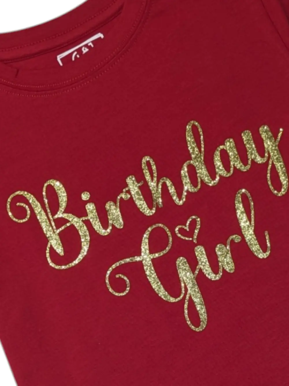 Gini And Jony Girls Red Typographic Print Cotton Knits Top Half Sleeves 9-10 Years