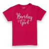 Gini And Jony Girls Dark Pink Typographic Print Cotton Knits Top Half Sleeves 9-10 Years
