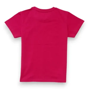 Gini And Jony Girls Dark Pink Typographic Print Cotton Knits Top Half Sleeves 9-10 Years