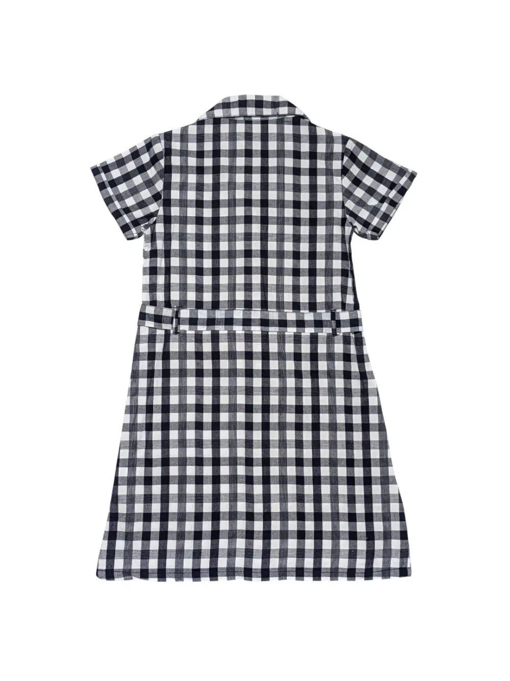 Gini And Jony Girls Blue Checks Cotton Dress Half Sleeves