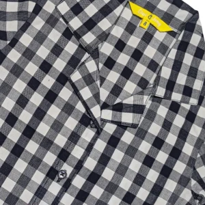 Gini And Jony Girls Blue Checks Cotton Dress Half Sleeves