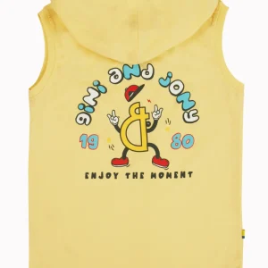 Gini And Jony Boys Yellow Graphic Print Cotton Sando Sleeveless