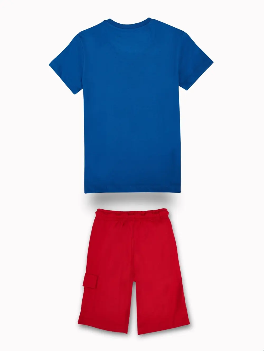 Gini And Jony Boys Red Graphic Print Cotton Co-Ordinate Half Sleeves