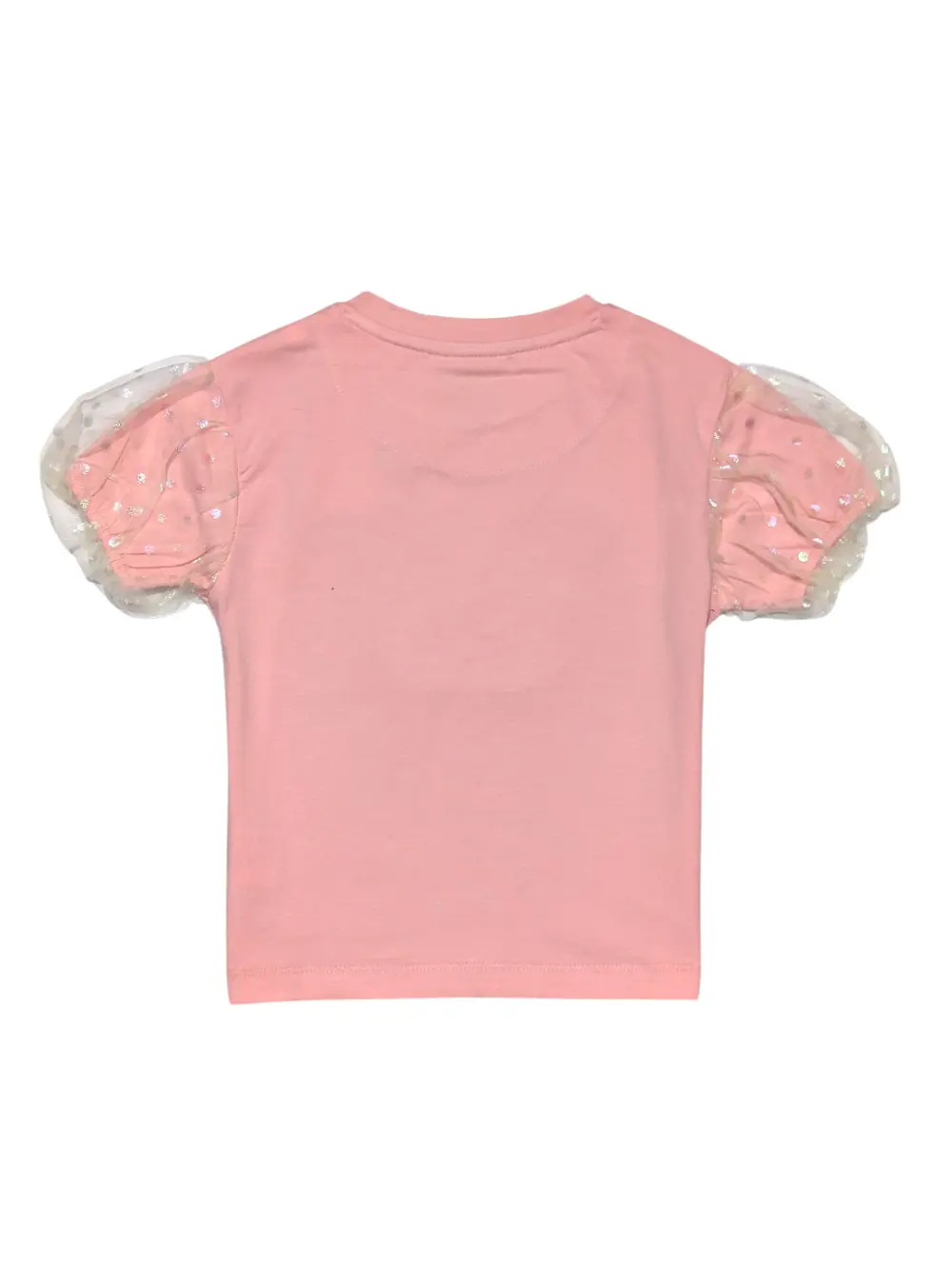 Gini And Jony Girls Pink Applique Cotton Knits Top Half Sleeves 9-10 Years