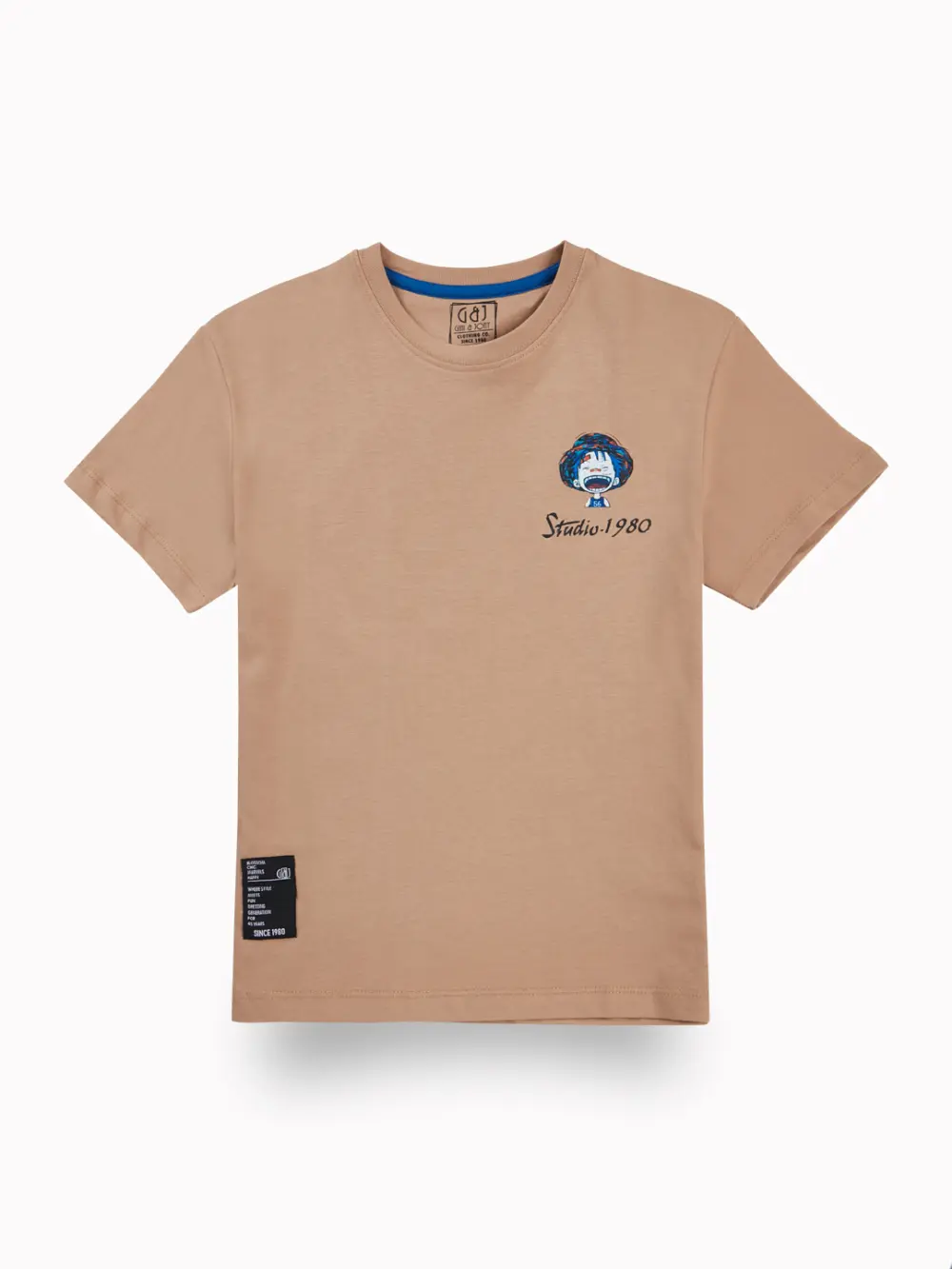 Gini And Jony Boys Brown Graphic Print Cotton T-Shirt Half Sleeves