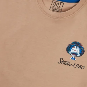 Gini And Jony Boys Brown Graphic Print Cotton T-Shirt Half Sleeves