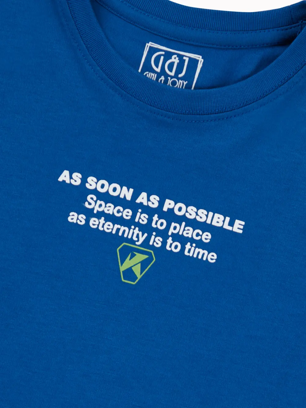 Gini And Jony Boys Blue Graphic Print Cotton T-Shirt Half Sleeves