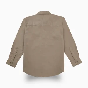 Gini And Jony Boys Brown Typographic Print Cotton Shirt Full Sleeves