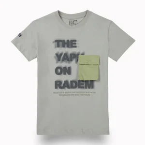 Gini And Jony Boys Grey Typographic Print Cotton T-Shirt Half Sleeves