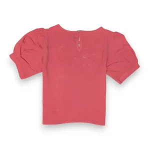 Gini And Jony Girls Red Embroidery Cotton Woven Top Full Sleeves 9-10 Years