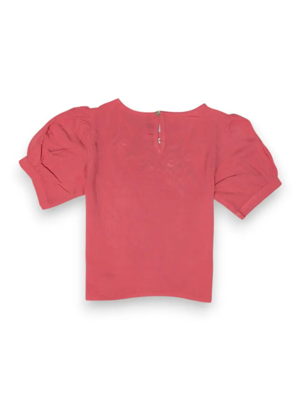 Gini And Jony Girls Red Embroidery Cotton Woven Top Full Sleeves 9-10 Years