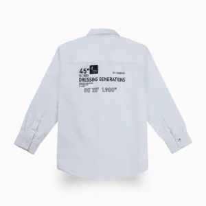 Gini And Jony Boys White Typographic Print Cotton Shirt Full Sleeves