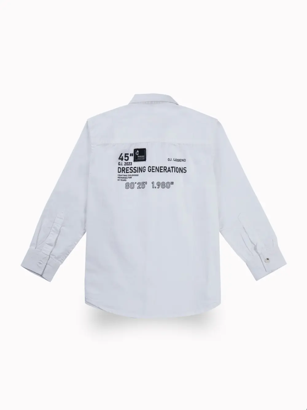 Gini And Jony Boys White Typographic Print Cotton Shirt Full Sleeves