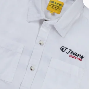 Gini And Jony Boys White Typographic Print Cotton Shirt Full Sleeves