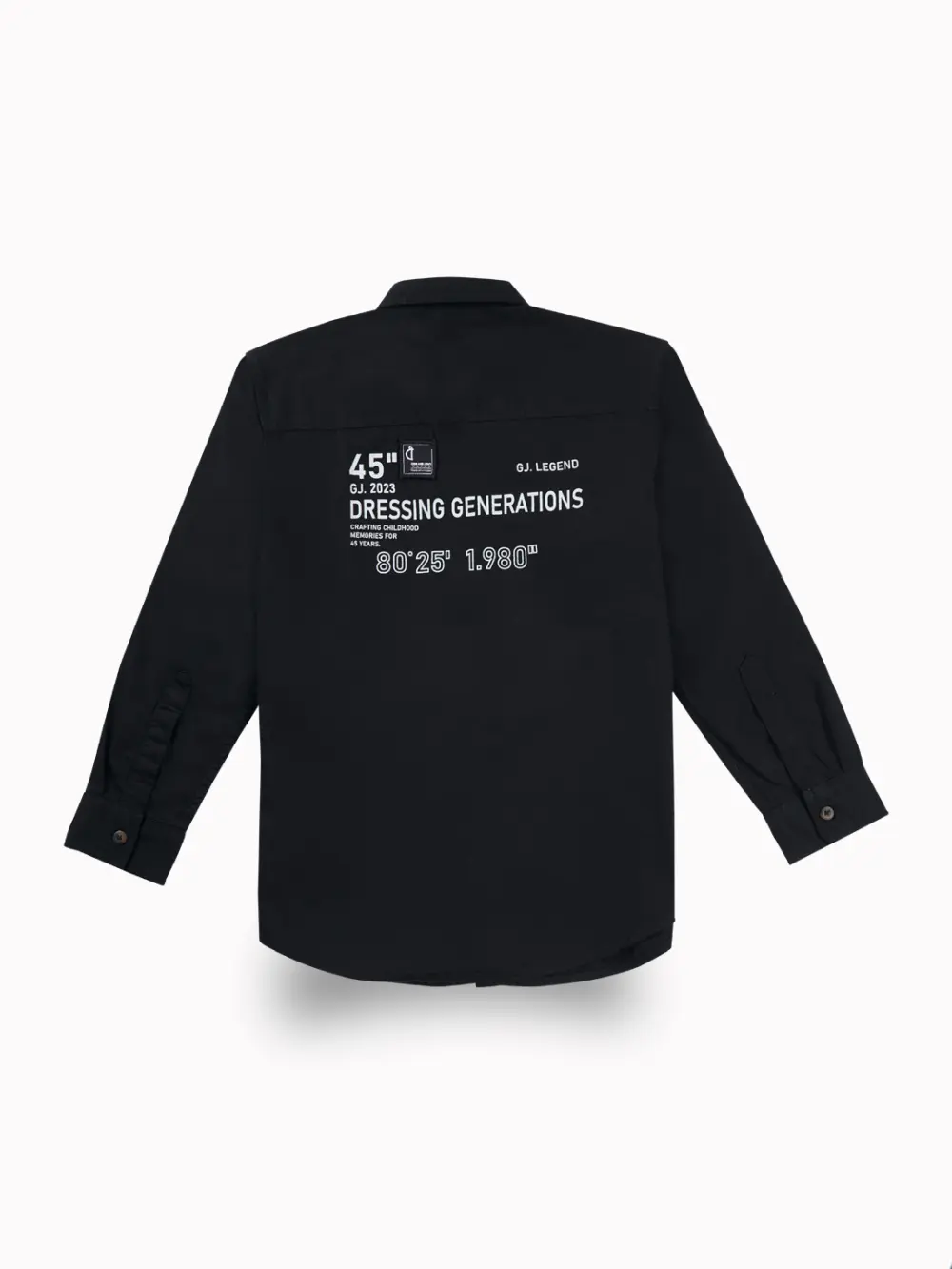 Gini And Jony Boys Black Typographic Print Cotton Shirt Full Sleeves