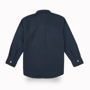 Gini And Jony Boys Navy Blue Typographic Print Cotton Shirt Full Sleeves