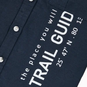 Gini And Jony Boys Navy Blue Typographic Print Cotton Shirt Full Sleeves