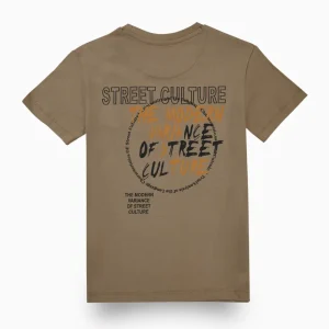 Gini And Jony Boys Brown Typographic Print Cotton T-Shirt Half Sleeves