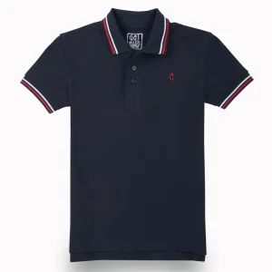 Gini And Jony Boys Navy Blue Brand Logo Cotton T-Shirt Half Sleeves
