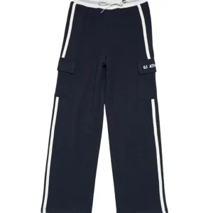 Gini And Jony Girls Black Color Block Cotton Track Pant Elasticated