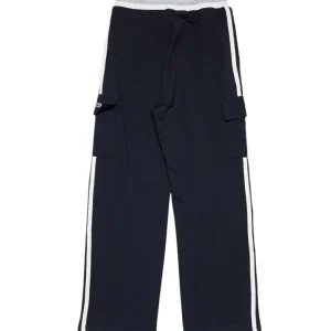 Gini And Jony Girls Black Color Block Cotton Track Pant Elasticated