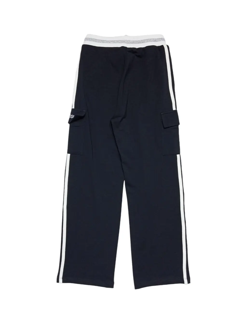 Gini And Jony Girls Black Color Block Cotton Track Pant Elasticated