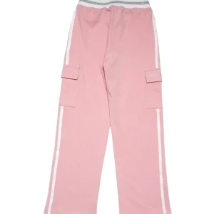 Gini And Jony Girls Pink Color Block Cotton Track Pant Elasticated
