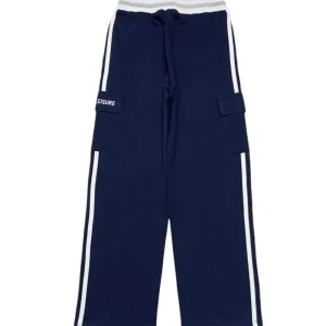 Gini And Jony Girls Navy Color Block Cotton Track Pant Elasticated