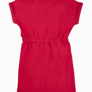 Gini And Jony Girls Dark Pink Floral Print Cotton Dress Half Sleeves