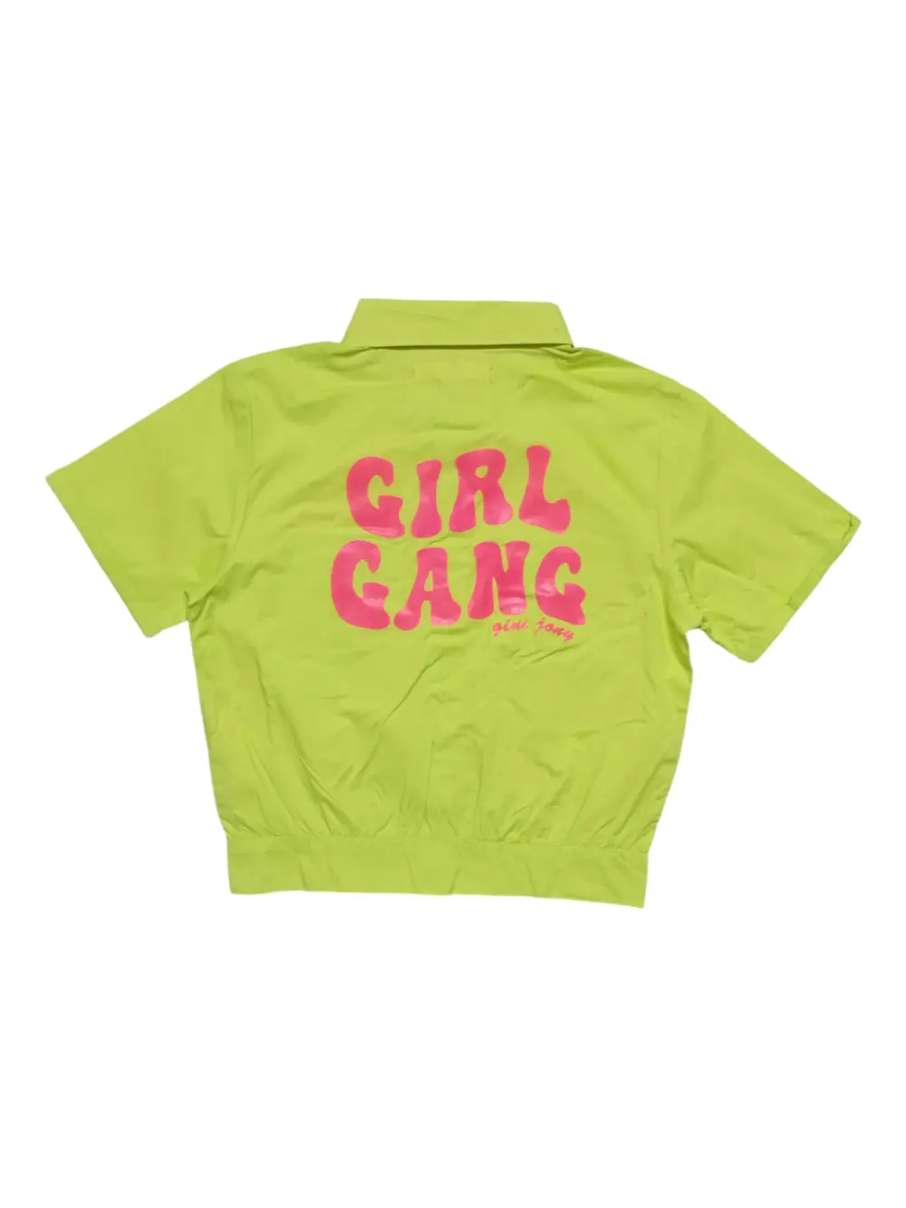 Gini And Jony Girls Lime Typographic Print Cotton Woven Top Cap Sleeves 9-10 Years