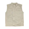 Gini And Jony Boys Off White Typographic Print Cotton Woven Jacket Sleeveless