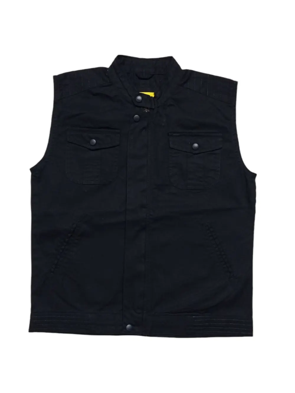 Gini And Jony Boys Black Typographic Print Cotton Woven Jacket Sleeveless