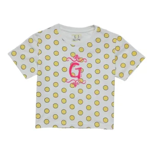 Gini And Jony Girls Yellow Polka Dots Cotton Knits Top Half Sleeves 9-10 Years