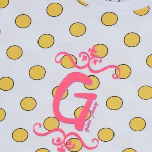 Gini And Jony Girls Yellow Polka Dots Cotton Knits Top Half Sleeves 9-10 Years