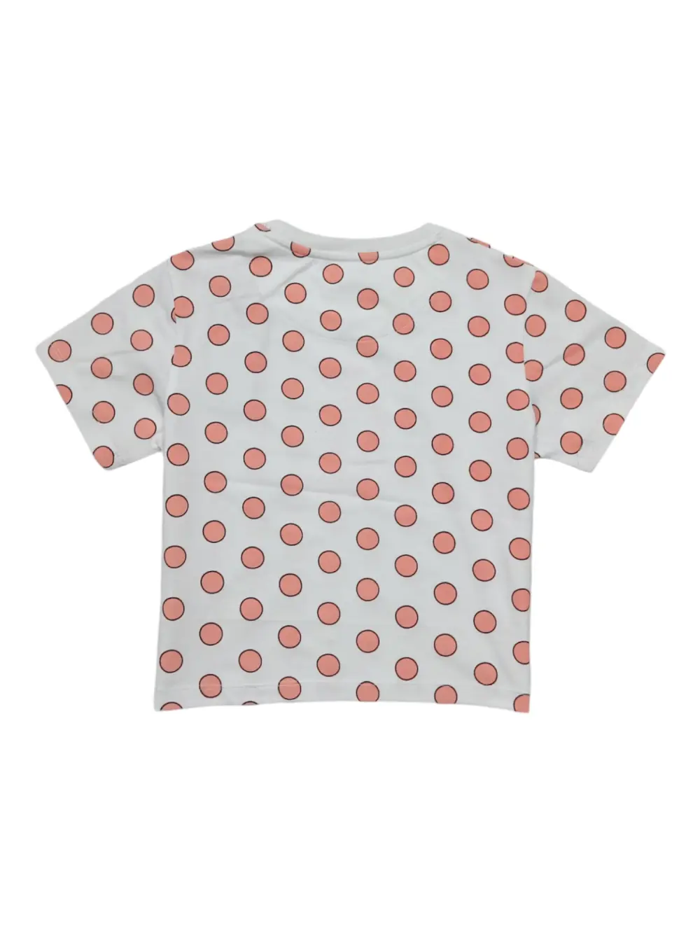 Gini And Jony Girls Peach Polka Dots Cotton Knits Top Half Sleeves 9-10 Years