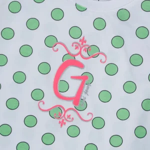 Gini And Jony Girls Green Polka Dots Cotton Knits Top Half Sleeves 9-10 Years