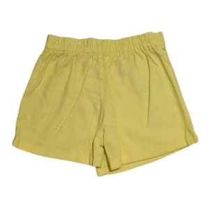 Gini And Jony Girls Yellow Solid Linen Skorts Elasticated