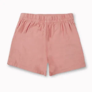 Gini And Jony Girls Peach Solid Linen Skorts Elasticated