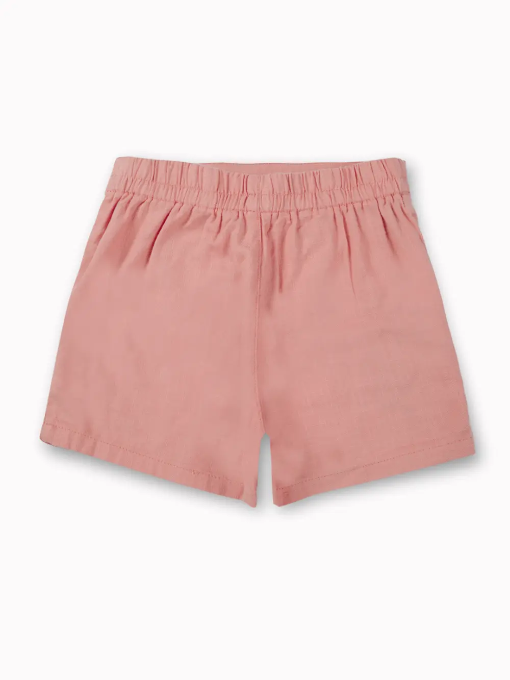 Gini And Jony Girls Peach Solid Linen Skorts Elasticated