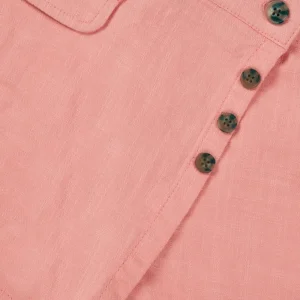 Gini And Jony Girls Peach Solid Linen Skorts Elasticated