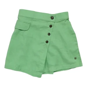 Gini And Jony Girls Green Solid Linen Skorts Elasticated