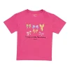 Gini And Jony Girls Pink Graphic Print Cotton Knits Top Half Sleeves 9-10 Years