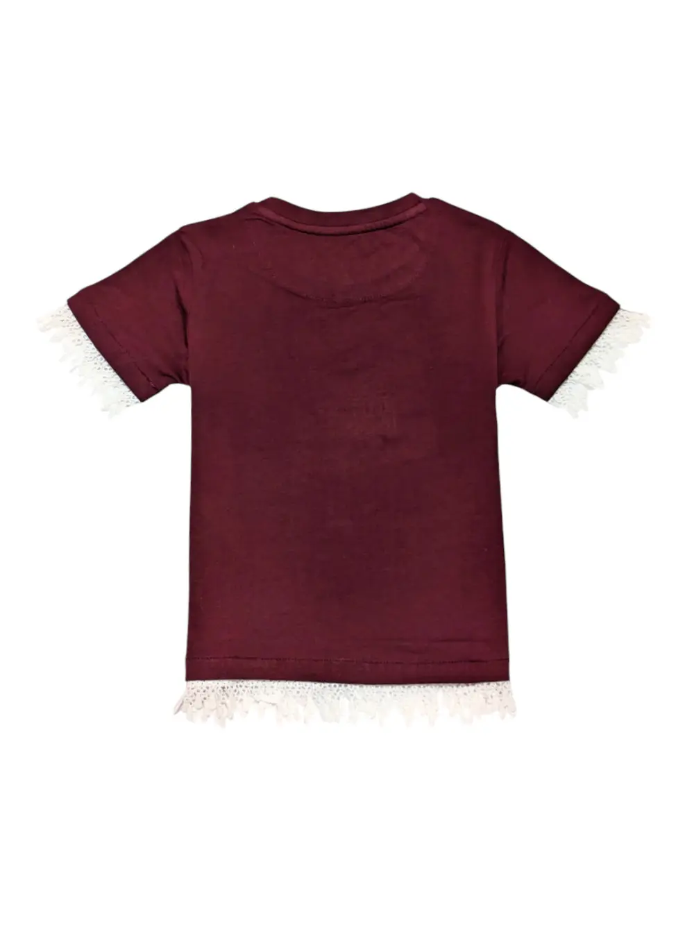 Gini And Jony Girls Maroon Graphic Print Cotton Knits Top Half Sleeves 9-10 Years