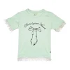 Gini And Jony Girls Light Green Graphic Print Cotton Knits Top Half Sleeves 13-14 Years