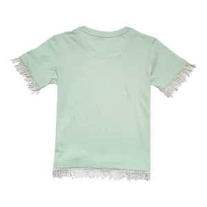 Gini And Jony Girls Light Green Graphic Print Cotton Knits Top Half Sleeves 13-14 Years