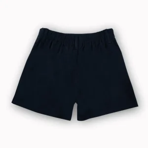 Gini And Jony Girls Navy Blue Solid Cotton Skort Elasticated
