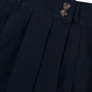 Gini And Jony Girls Navy Blue Solid Cotton Skort Elasticated