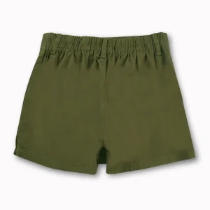 Gini And Jony Girls Olive Solid Cotton Skort Elasticated
