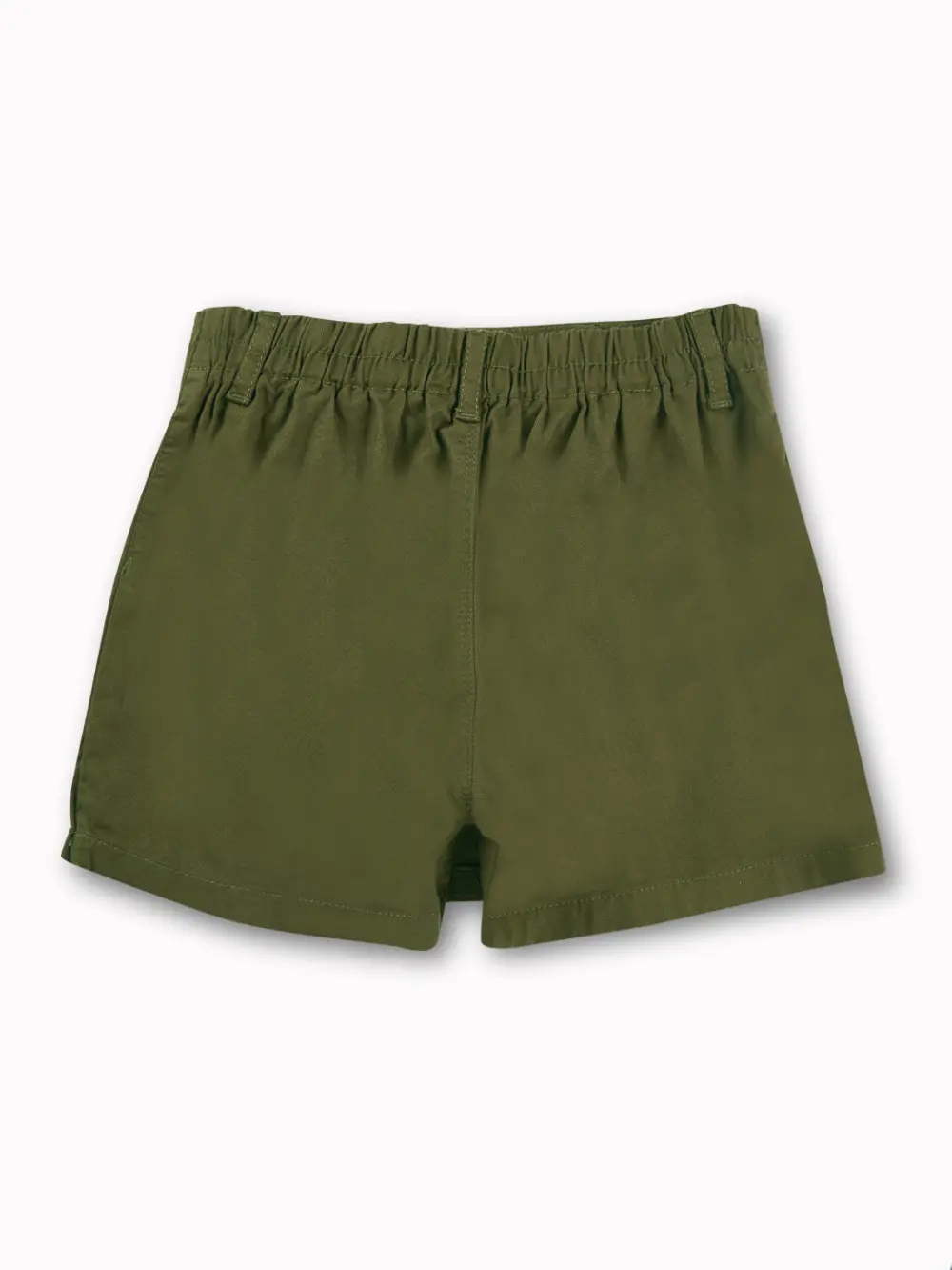 Gini And Jony Girls Olive Solid Cotton Skort Elasticated